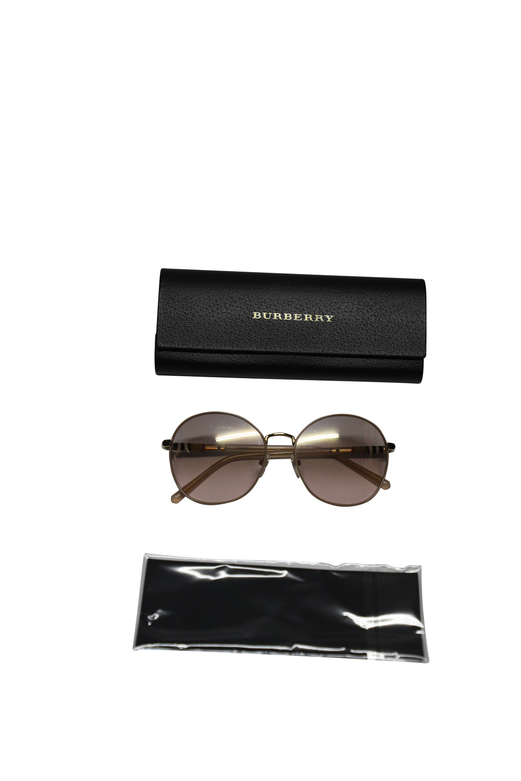 Burberry 3094 Gradient Round Sunglasses in Brown Metal