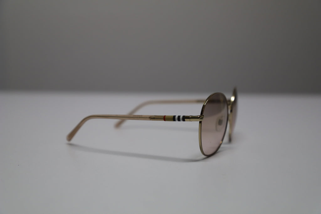 Burberry 3094 Gradient Round Sunglasses in Brown Metal