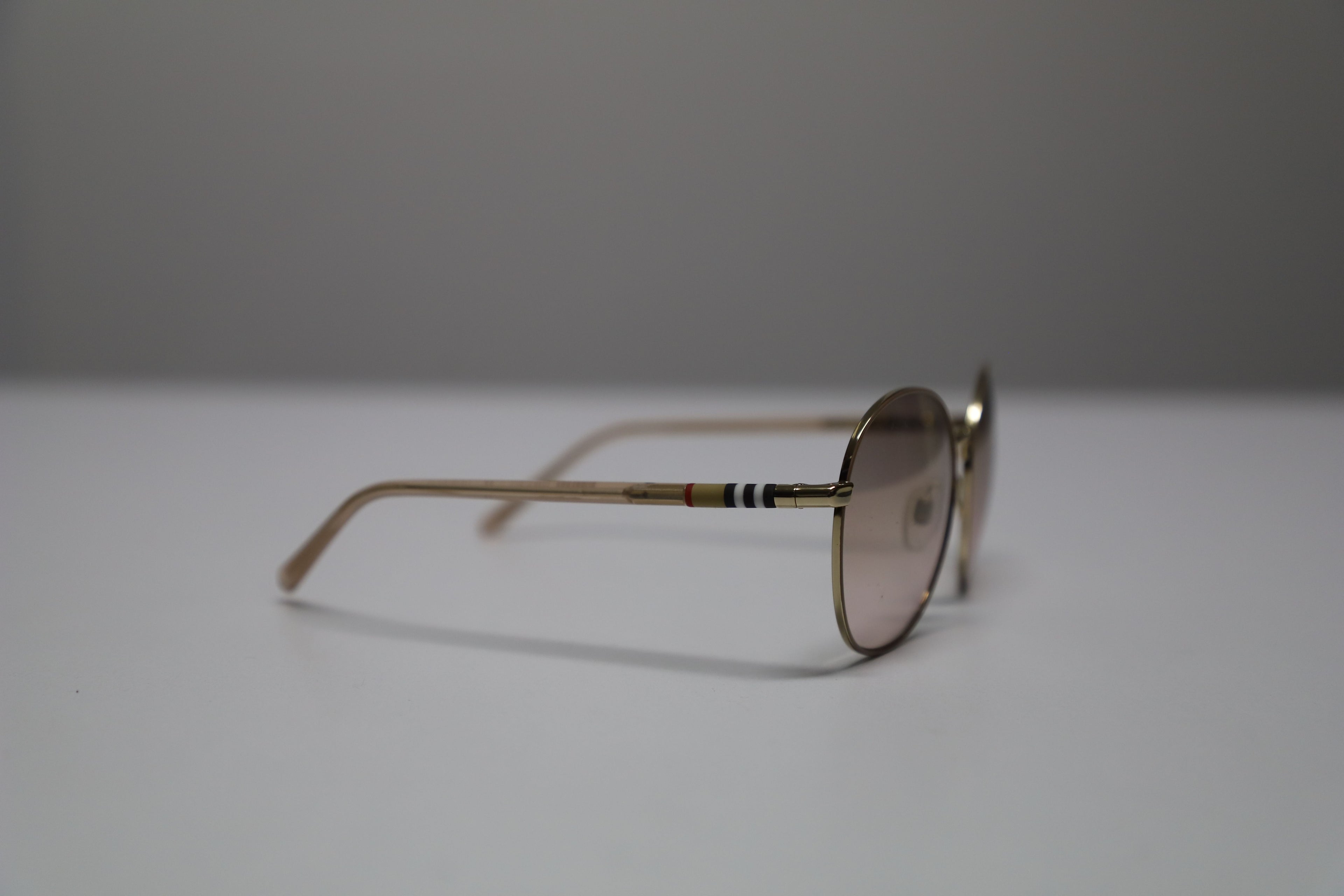 Burberry 3094 Gradient Round Sunglasses in Brown Metal