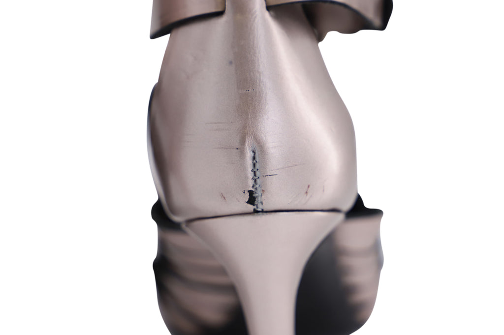 Women's Proenza Schouler Cage Heels in Silver Patent Leather