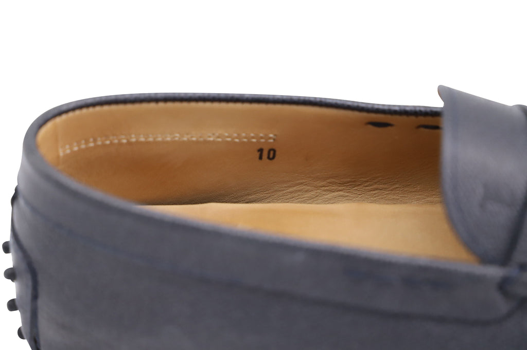 Men's Tod's Gommino Driving Shoes in Navy Blue Leather