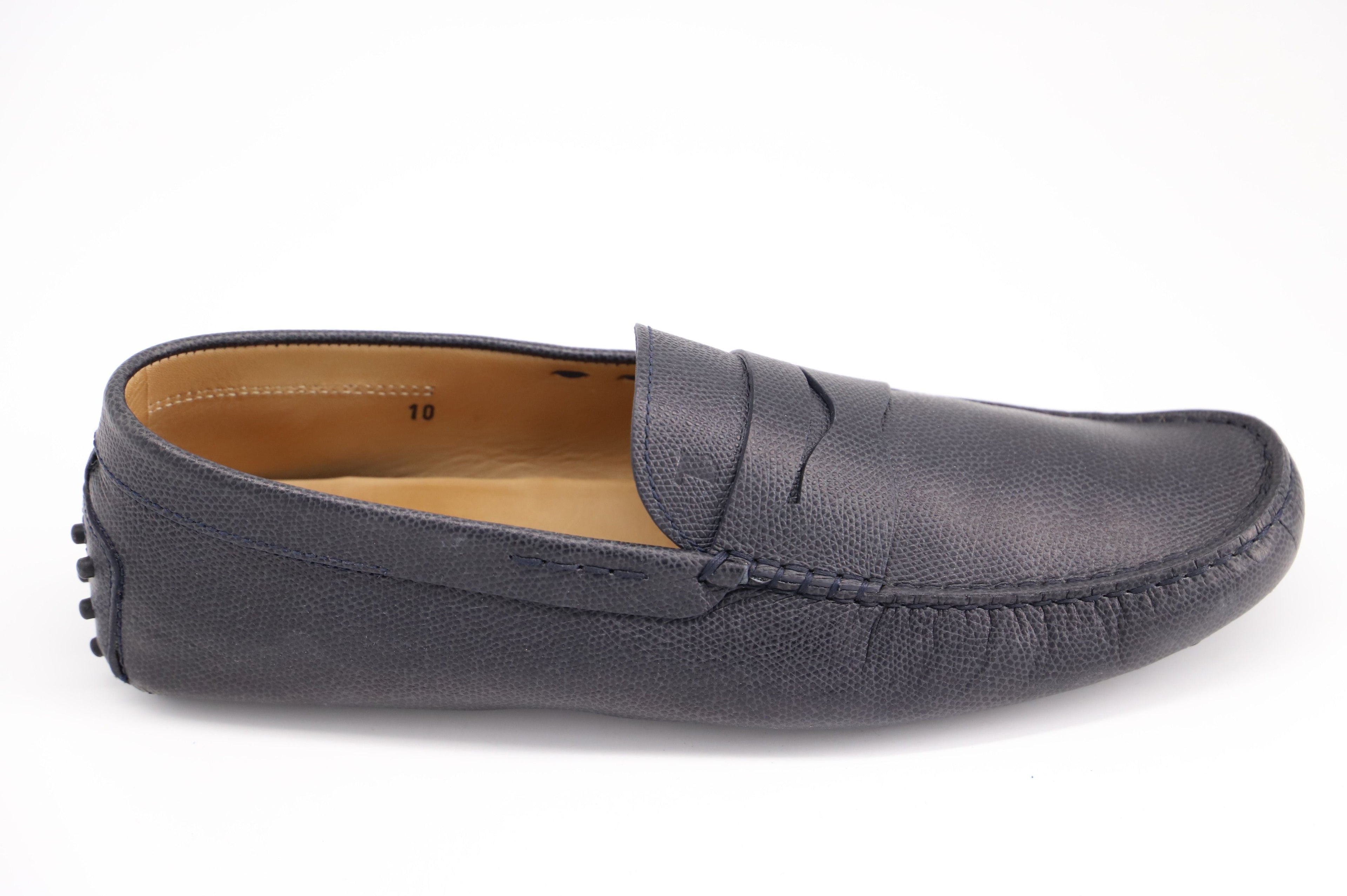 Men's Tod's Gommino Driving Shoes in Navy Blue Leather