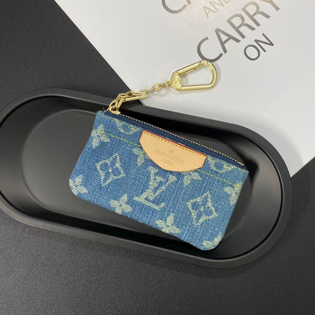 Luxury  Monogram Coin Pouch – Stylish & Compact Keychain Wallet