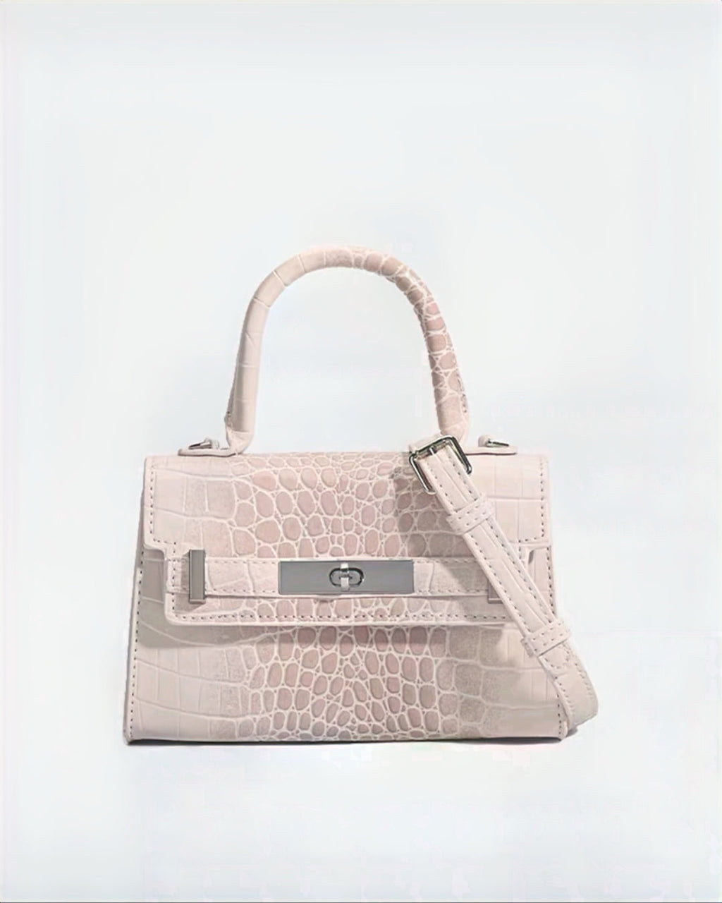 Crocodile-Print Light Luxury Kelly Bag