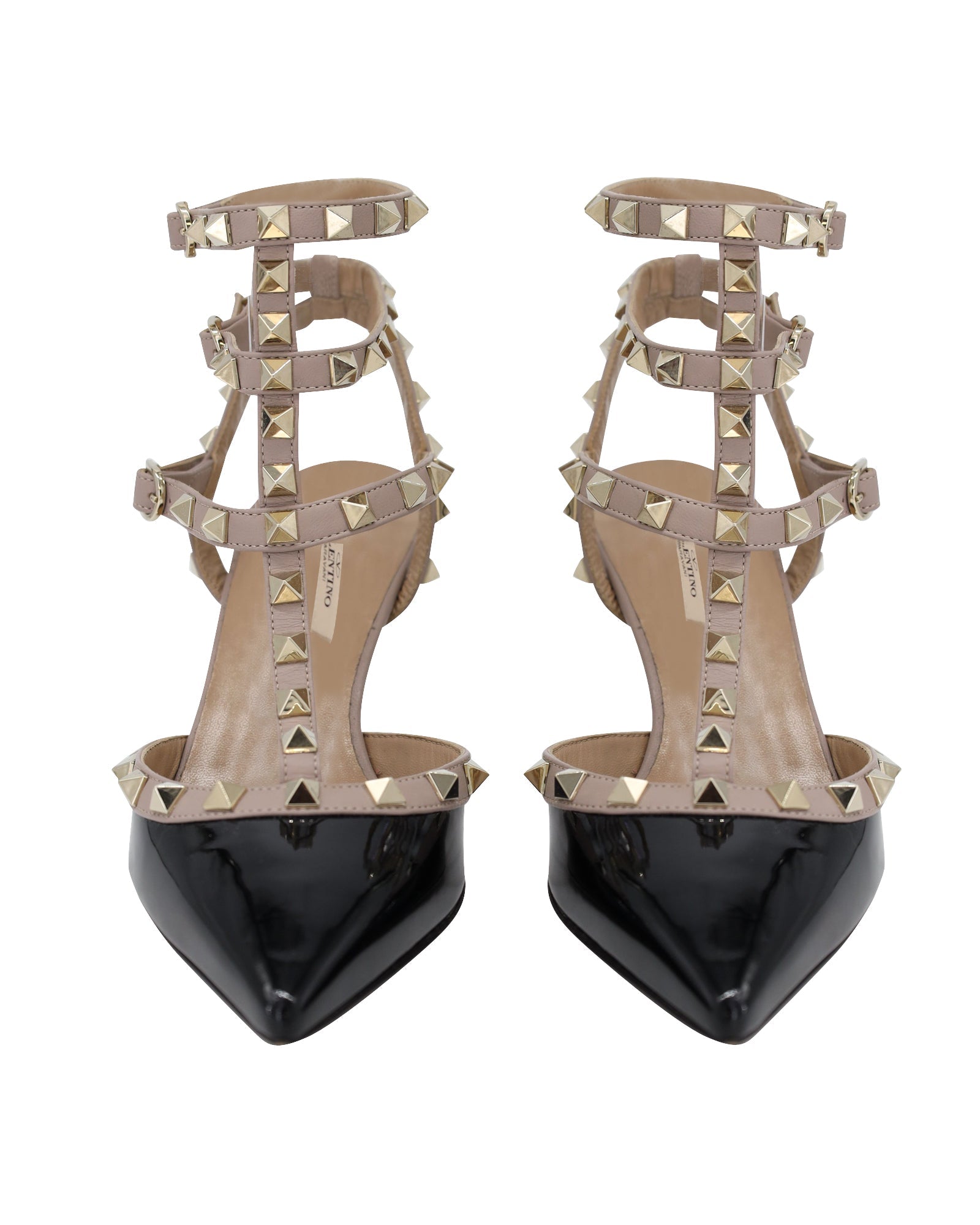 Women's Valentino Rockstud Pumps in Black Patent Leather