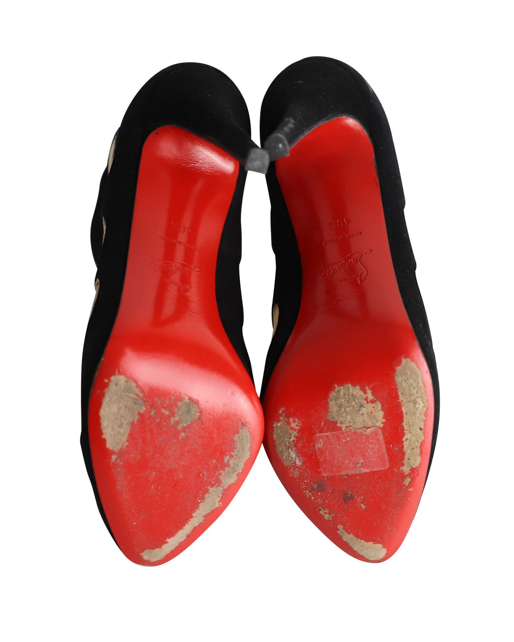Women's Christian Louboutin Circus Mesh Cutout Ankle Boots in Black Suede
