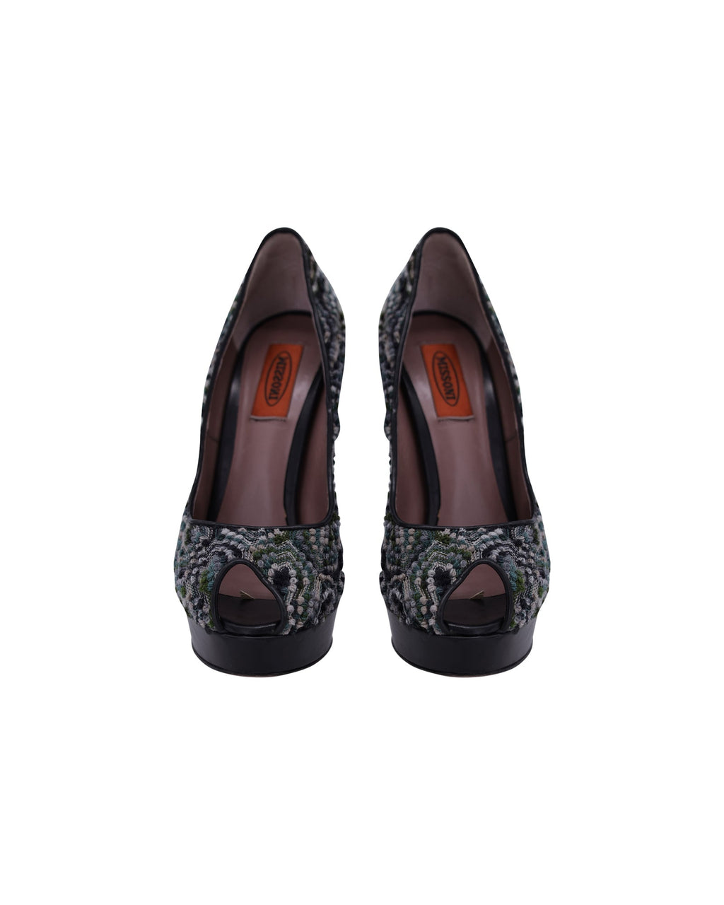 Women's Missoni Peep-Toe Platform Pumps in Multicolor Tweed
