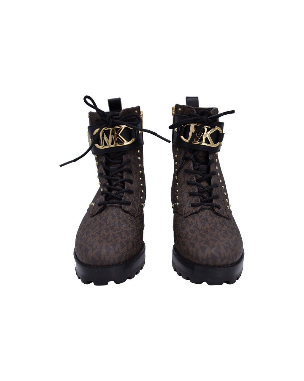 Women's Michael Kors Kincaid Lace-Up Boots in Brown Coated Canvas