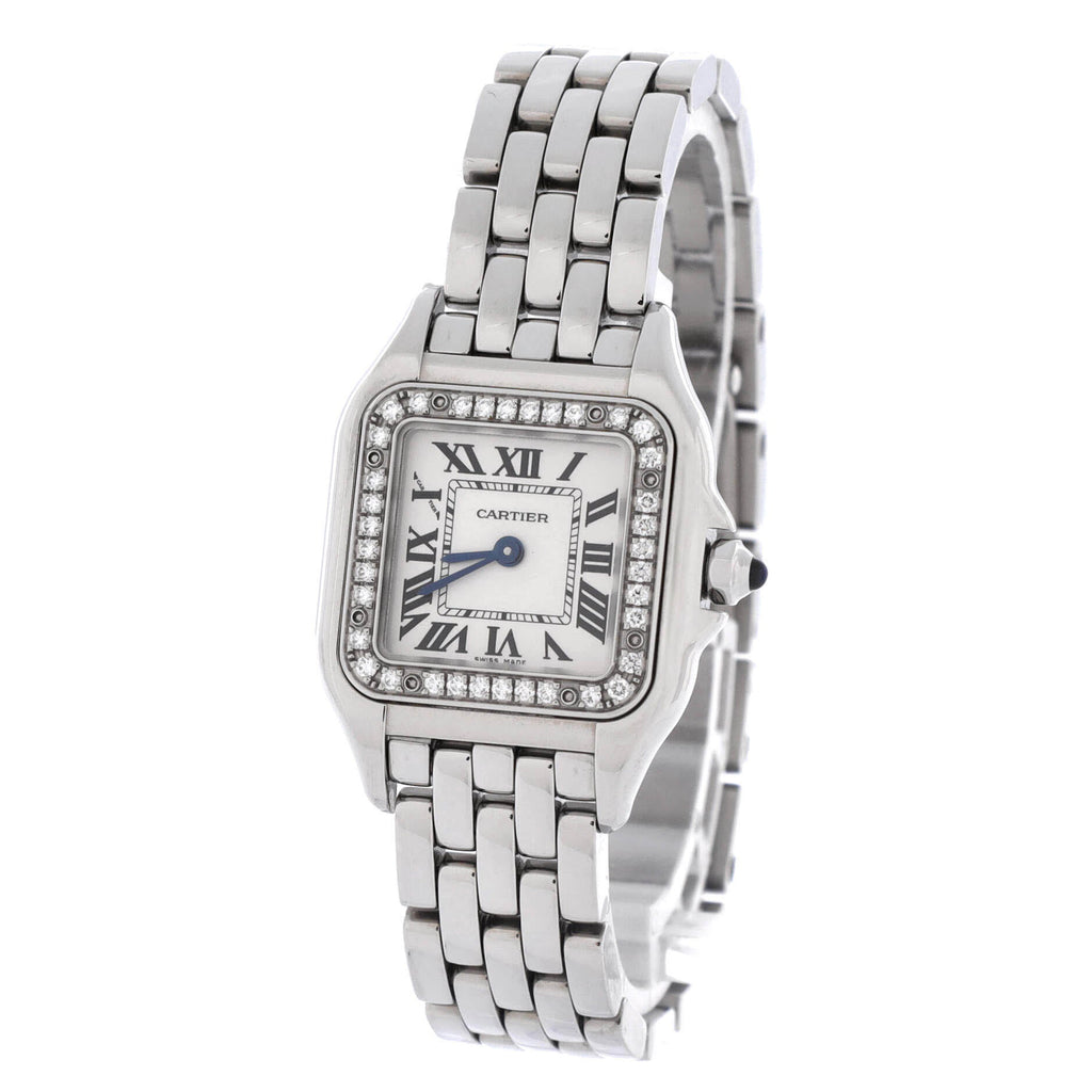 Panthere de Cartier Quartz Watch Stainless Steel with Diamond Bezel 22