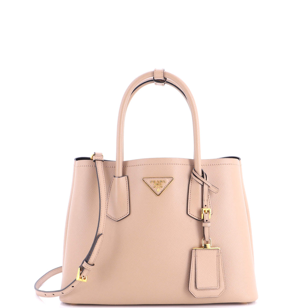 Cuir Double Tote Saffiano Leather Small