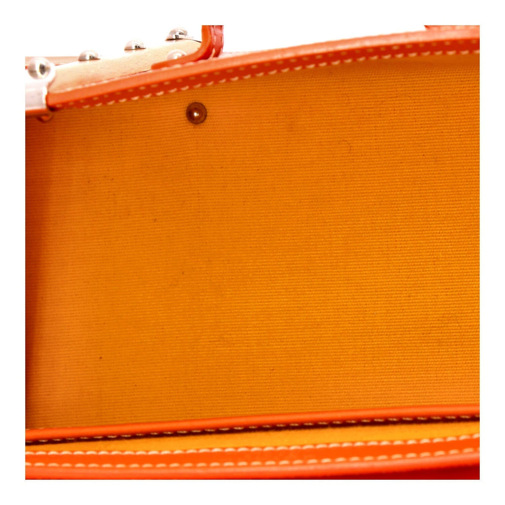 Structured Saigon Top Handle Bag Coated Canvas with Leather Mini
