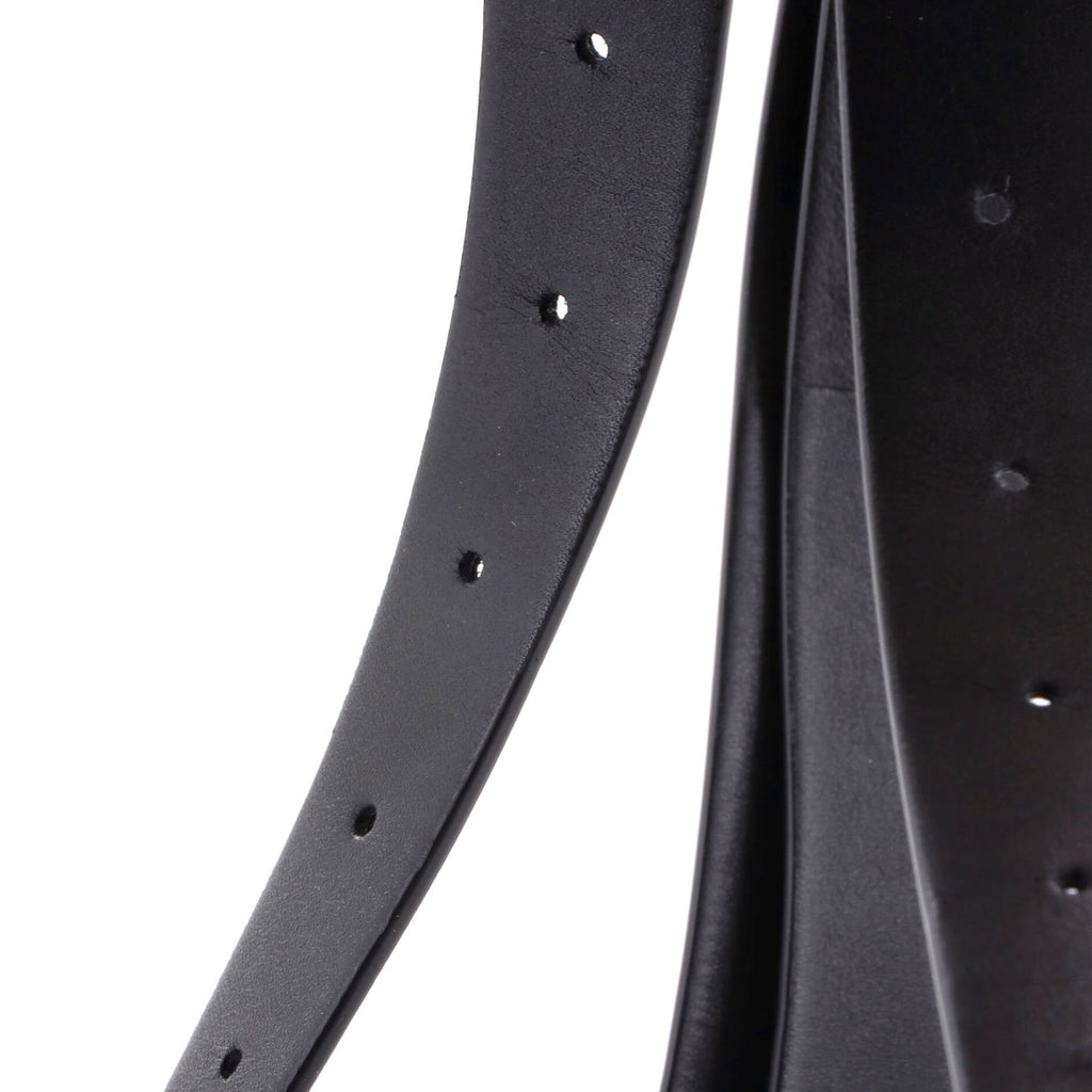 Double Strap Horsebit Buckle Belt Leather Wide