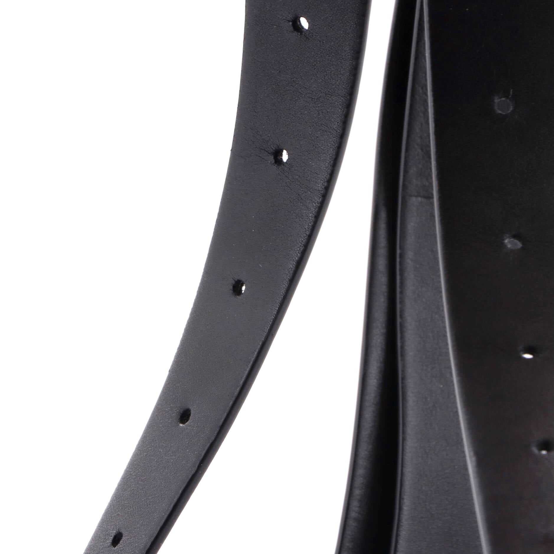 Double Strap Horsebit Buckle Belt Leather Wide