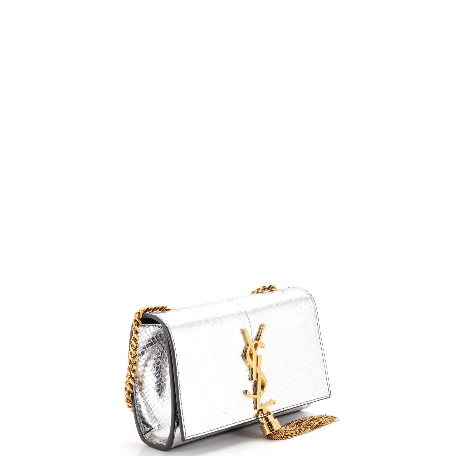 Classic Monogram Tassel Crossbody Bag Python Embossed Leather Small