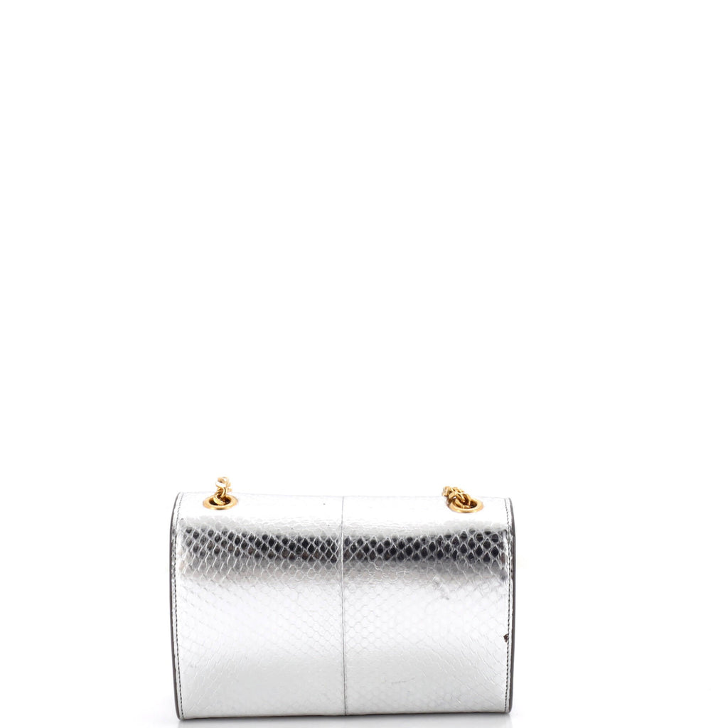 Classic Monogram Tassel Crossbody Bag Python Embossed Leather Small