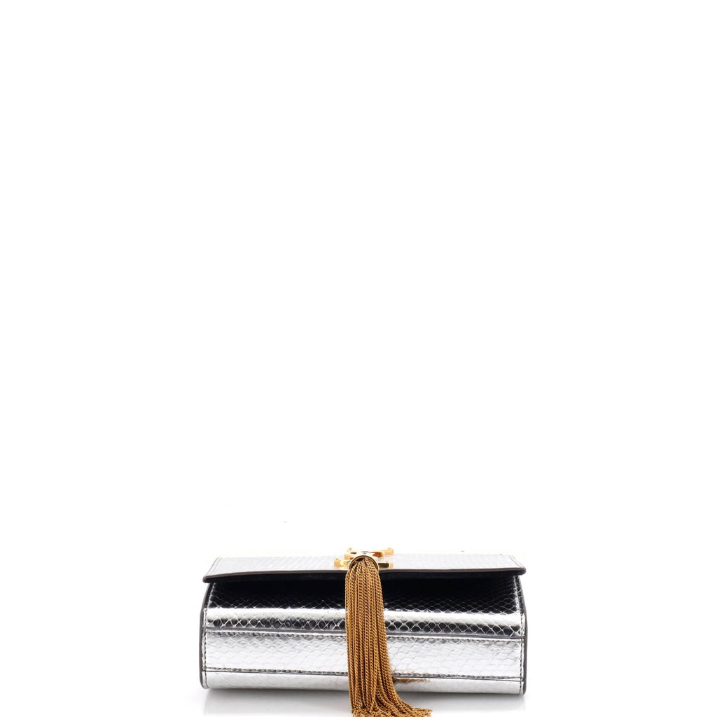 Classic Monogram Tassel Crossbody Bag Python Embossed Leather Small