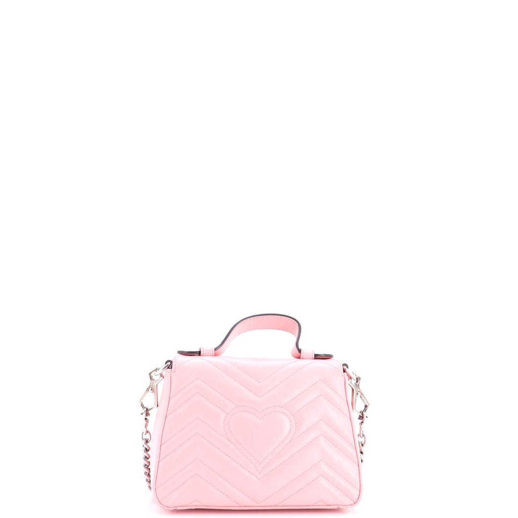 GG Marmont Top Handle Flap Bag Matelasse Leather Mini