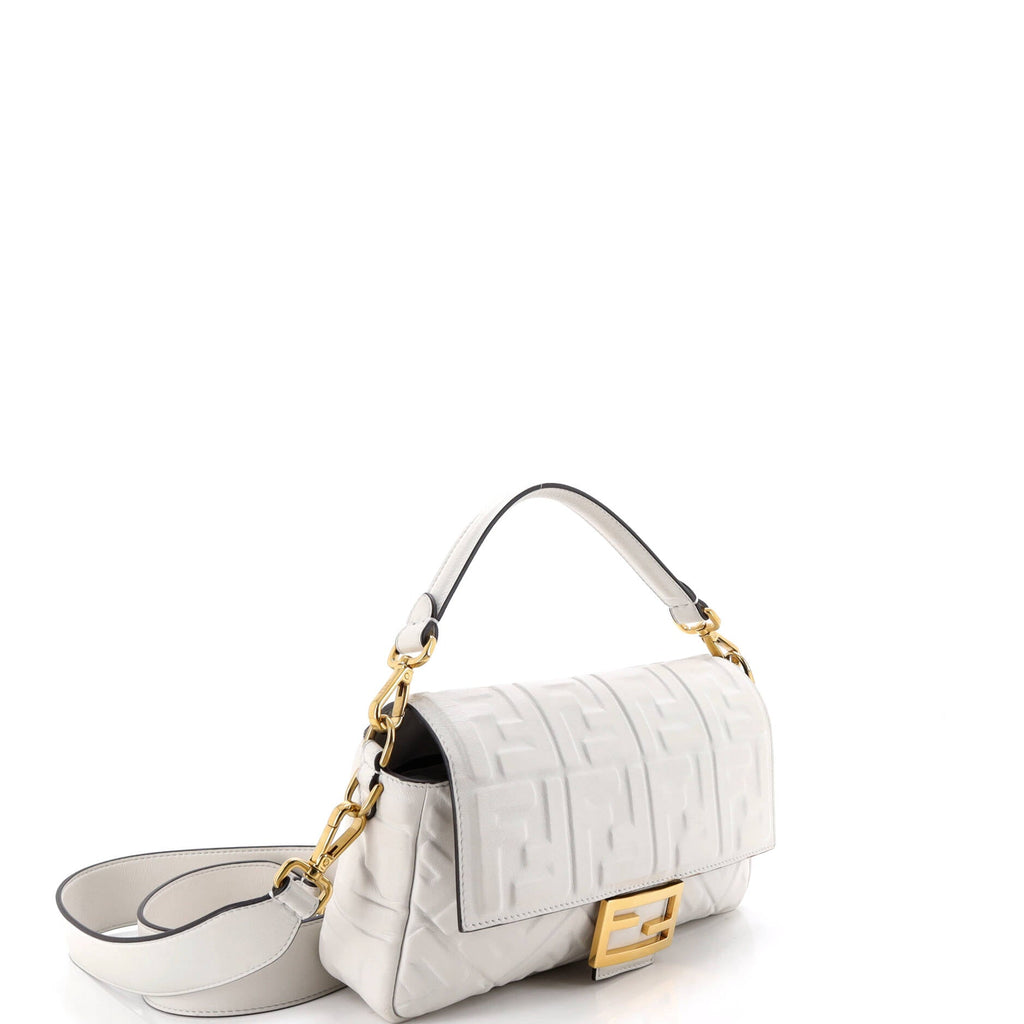 Baguette NM Bag Zucca Embossed Leather Medium
