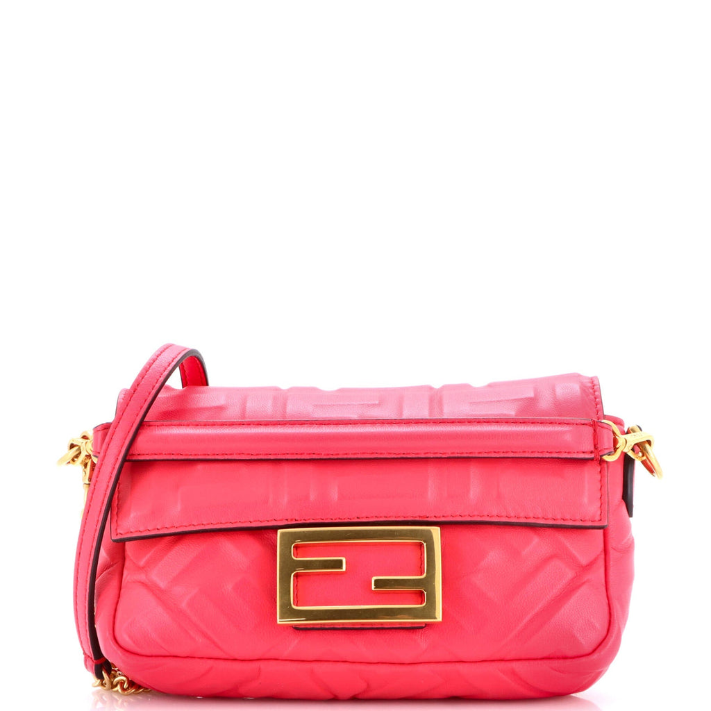 Baguette NM Bag Zucca Embossed Leather Mini