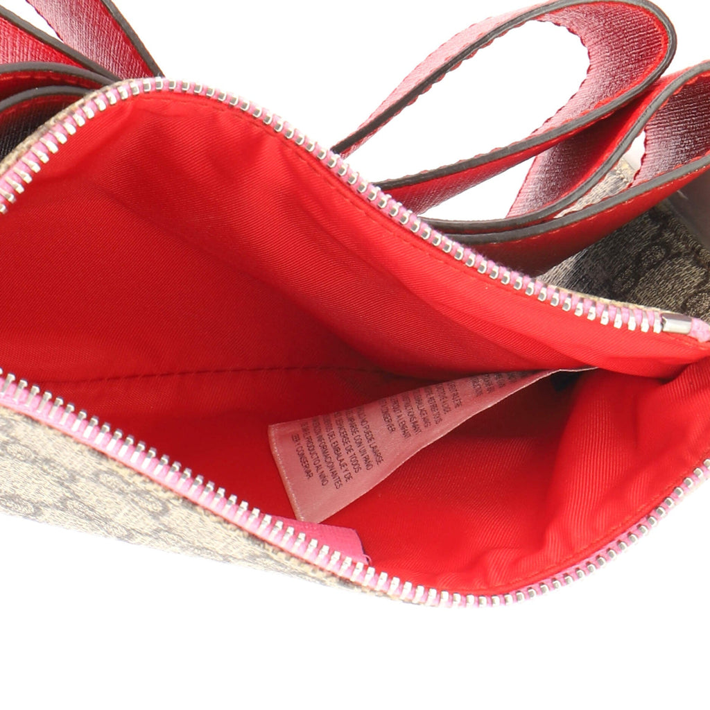Children's Bow Wristlet Clutch GG Coated Canvas with Leather