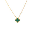Vintage Alhambra Pendant Necklace 18K Yellow Gold and Malachite