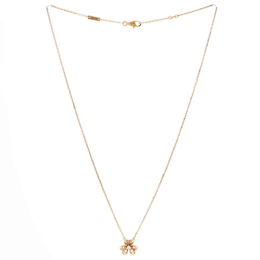 Frivole Pendant Necklace 18K Yellow Gold with Pave Diamonds Mini