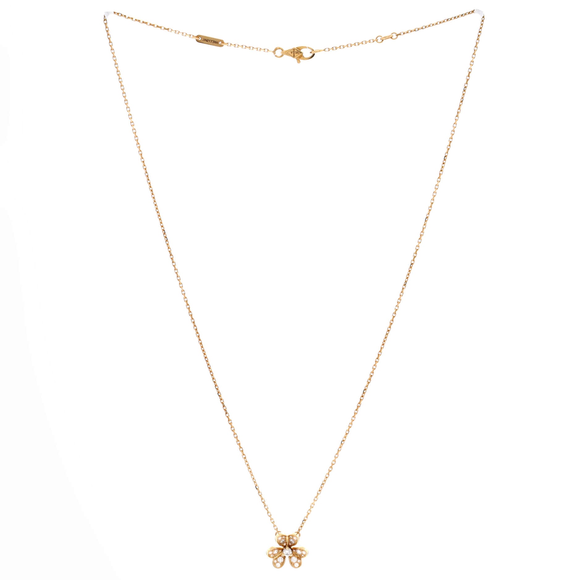 Frivole Pendant Necklace 18K Yellow Gold with Pave Diamonds Mini