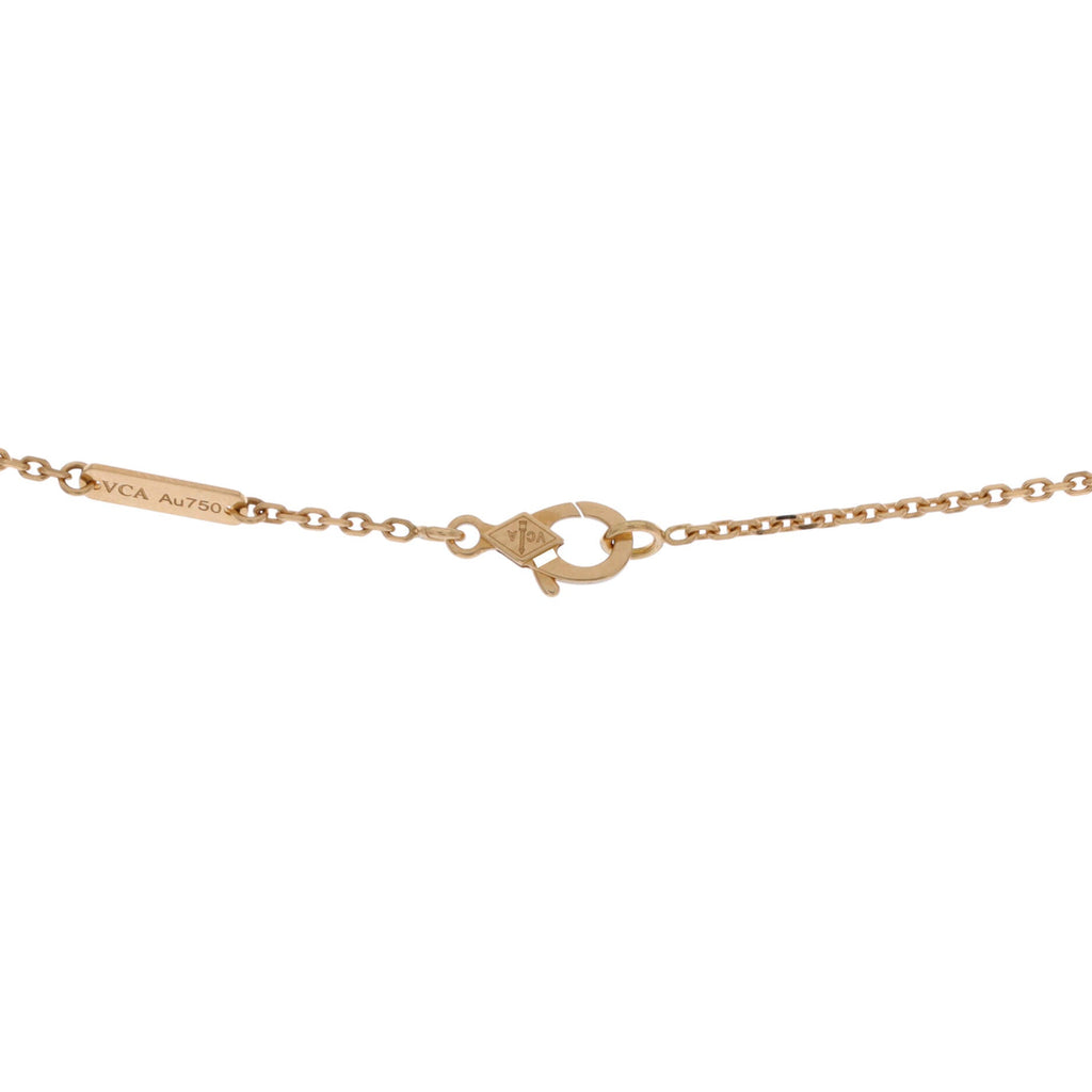 Lucky Alhambra Butterfly Pendant Necklace 18K Yellow Gold with Mother of Pearl