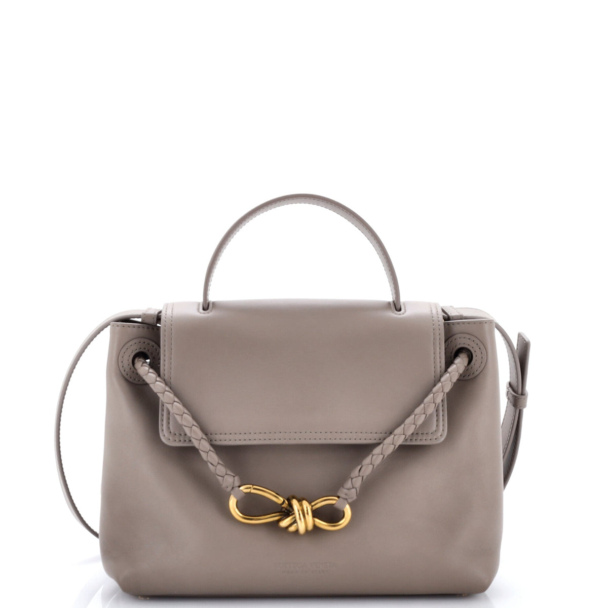 Ciao Ciao Top Handle Bag Leather with Intrecciato Detail Small