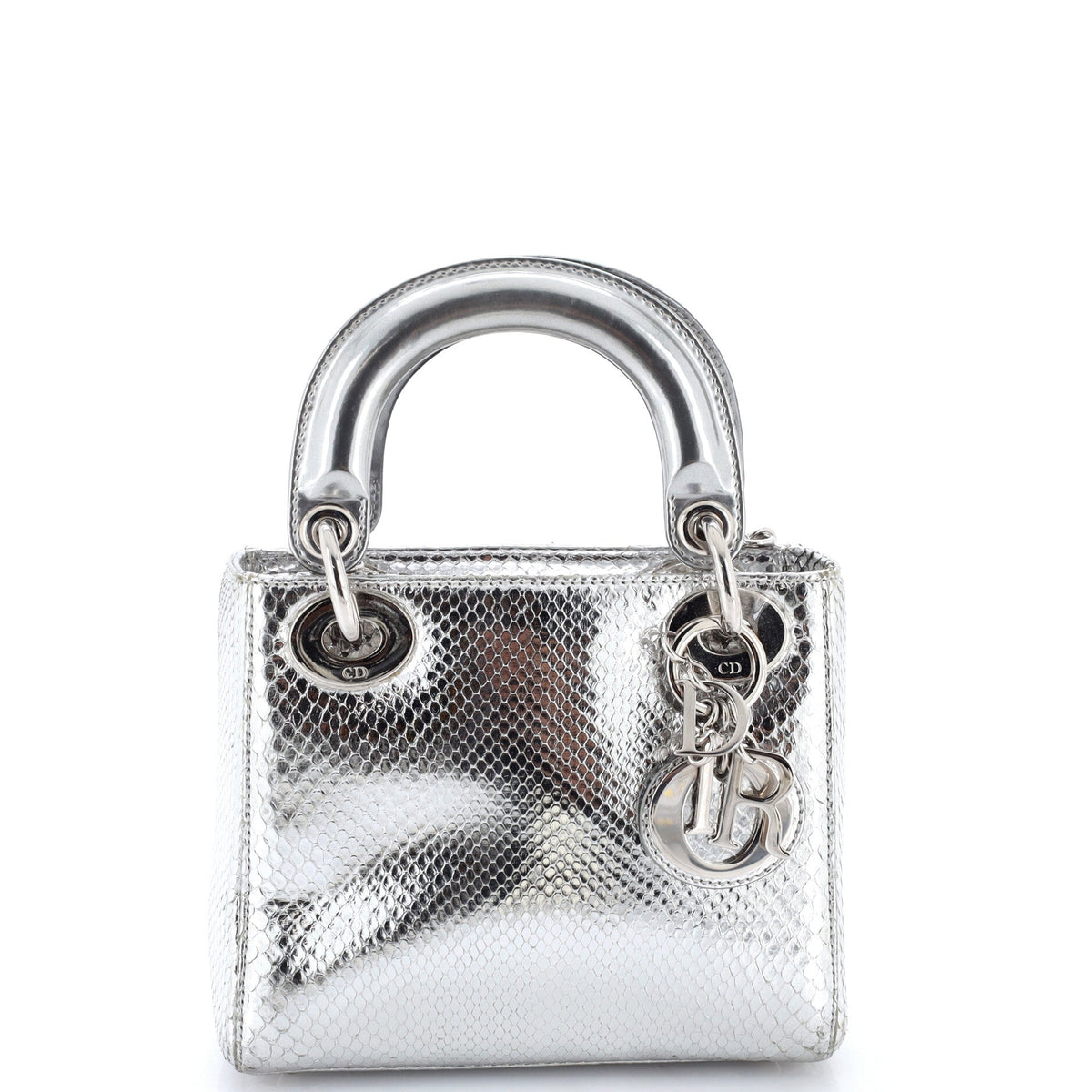 Lady Dior Chain Bag Metallic Snakeskin Mini