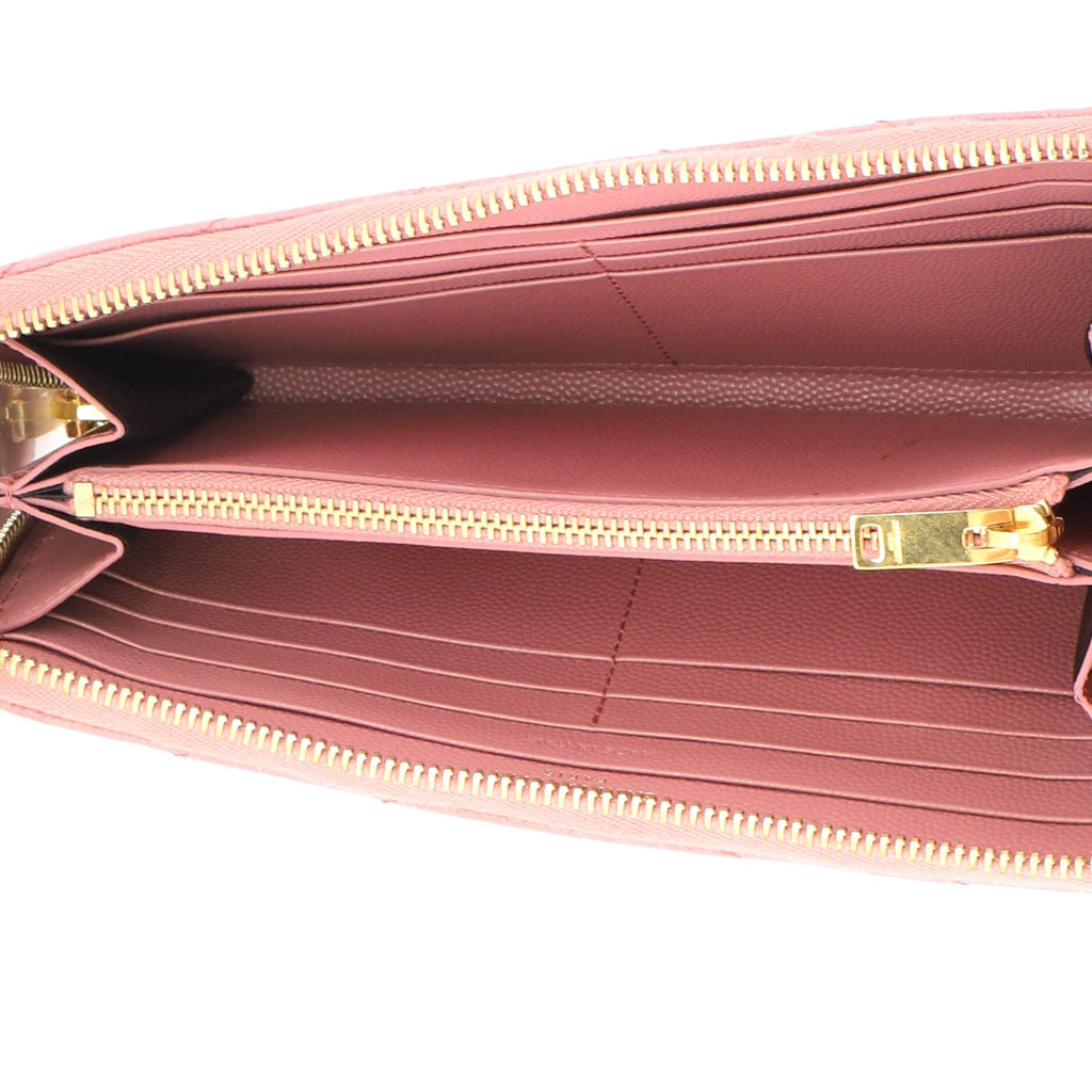 Classic Monogram Zip Around Wallet Matelasse Chevron Leather