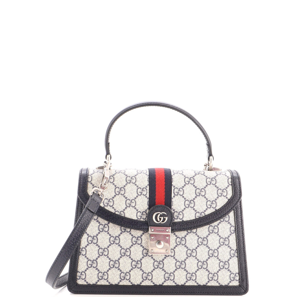 Ophidia Flap Top Handle Bag GG Coated Canvas Small