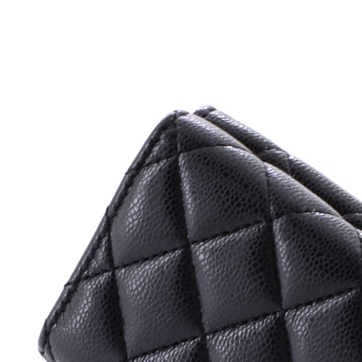 Trifold Classic Flap Wallet Quilted Caviar Small