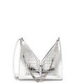 Cut Out Shoulder Bag Crocodile Embossed Leather Small