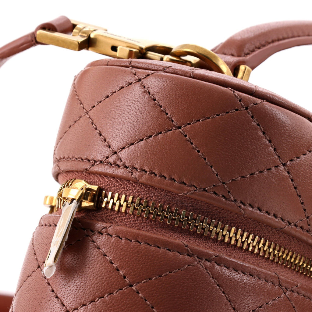 Gaby Zip Around Vanity Bag Quilted Leather Mini