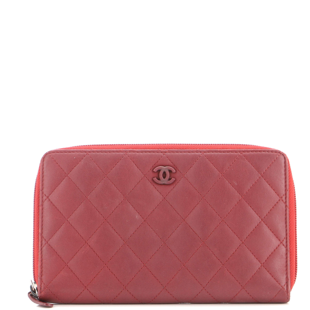 Zip Around Organizer Wallet Quilted Lambskin Large