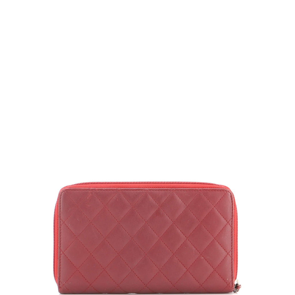 Zip Around Organizer Wallet Quilted Lambskin Large