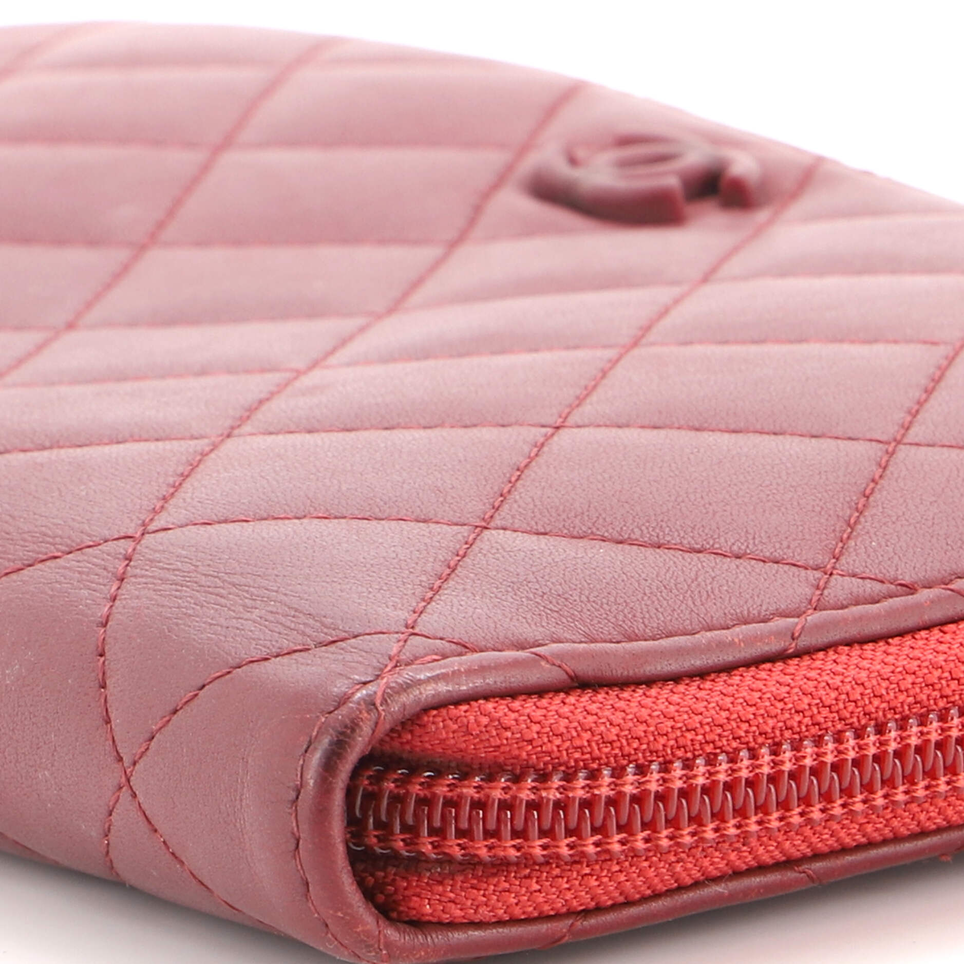 Zip Around Organizer Wallet Quilted Lambskin Large