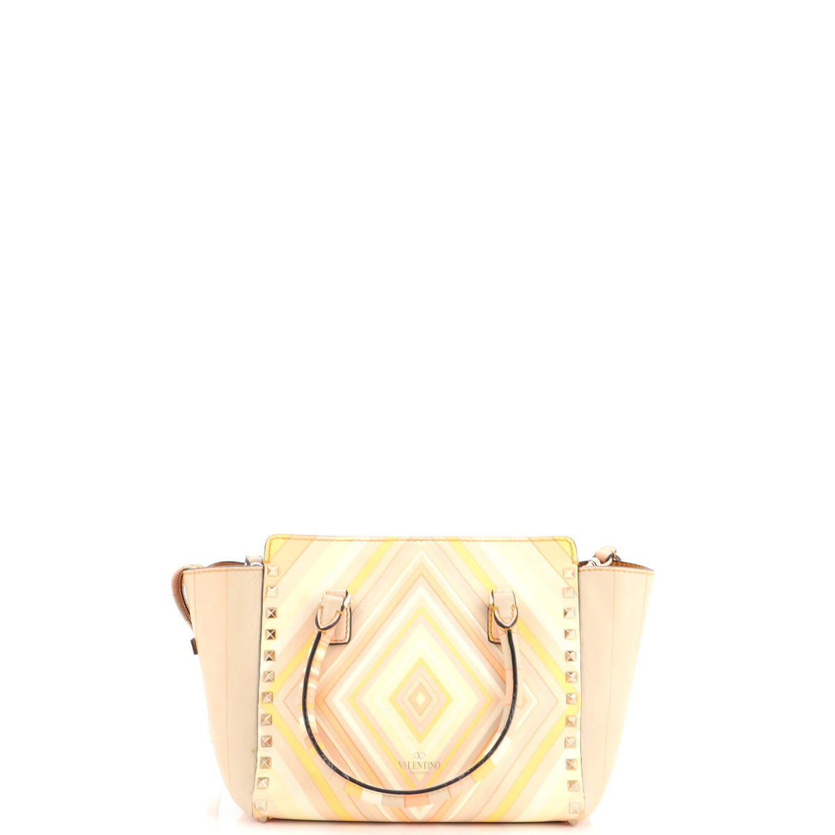 1975 Rockstud Tote Striped Leather Small