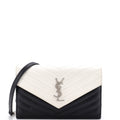 Classic Monogram Wallet on Chain Matelasse Chevron Leather Small