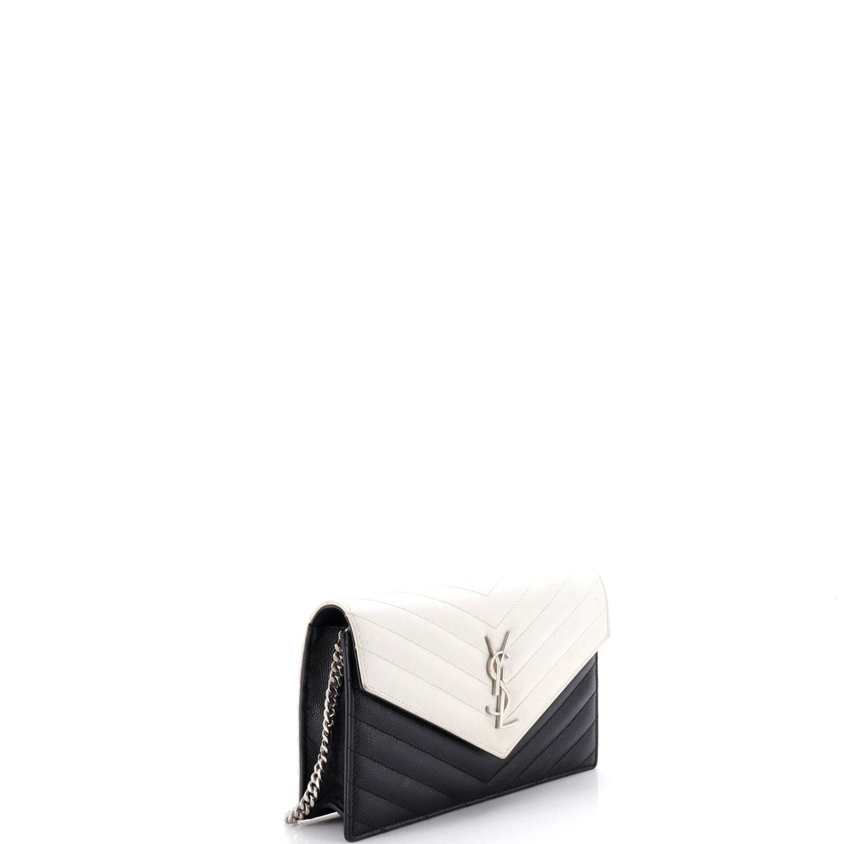 Classic Monogram Wallet on Chain Matelasse Chevron Leather Small
