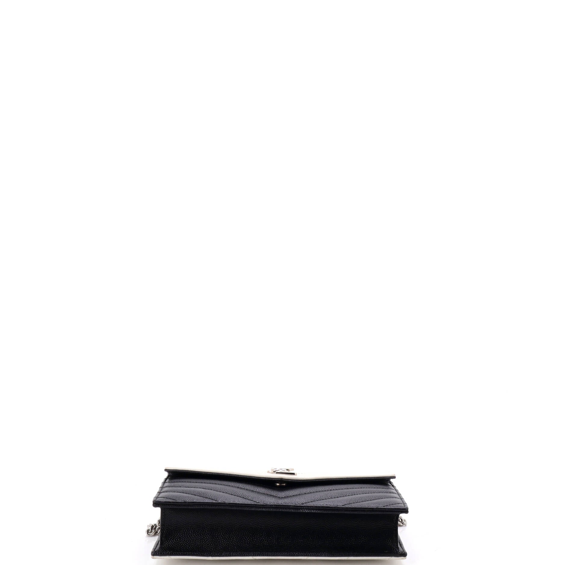 Classic Monogram Wallet on Chain Matelasse Chevron Leather Small