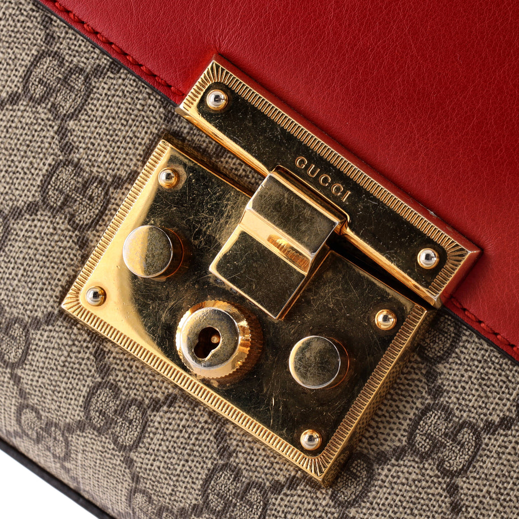 Padlock Shoulder Bag GG Coated Canvas and Leather Medium