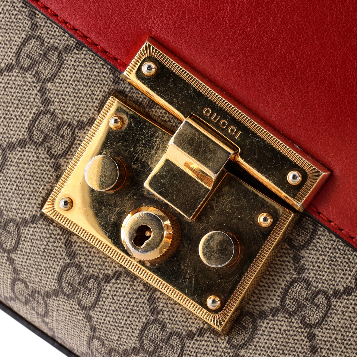 Padlock Shoulder Bag GG Coated Canvas and Leather Medium