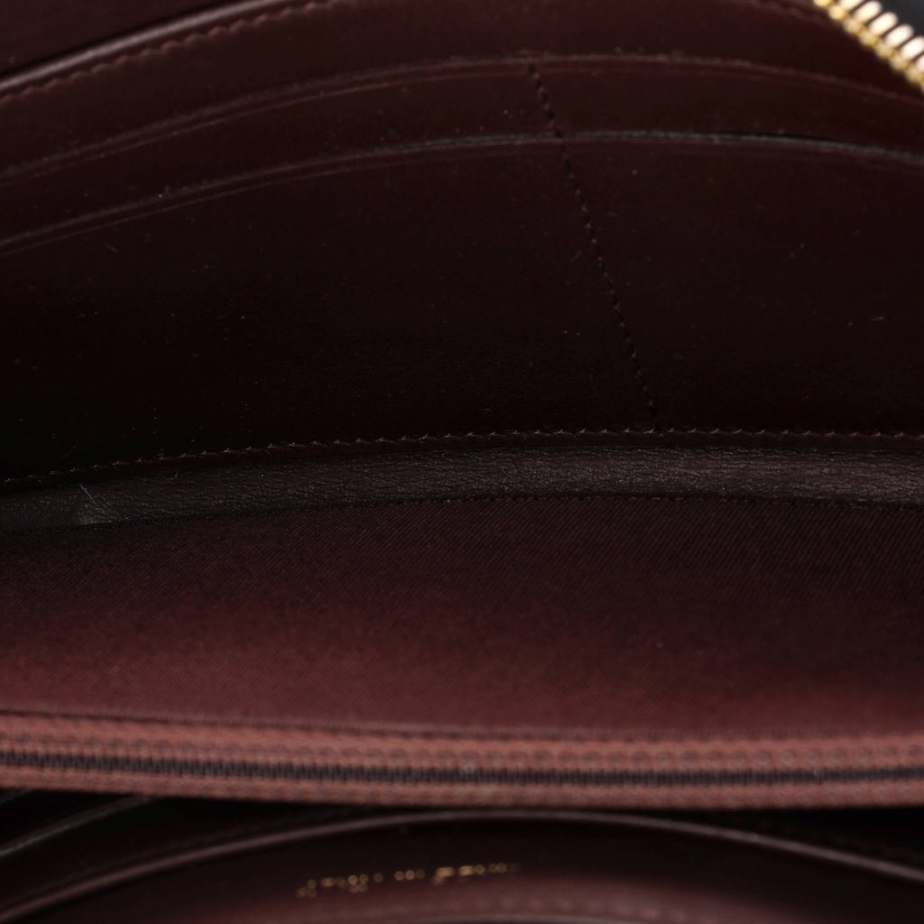Zip Around Wallet Quilted Caviar Long