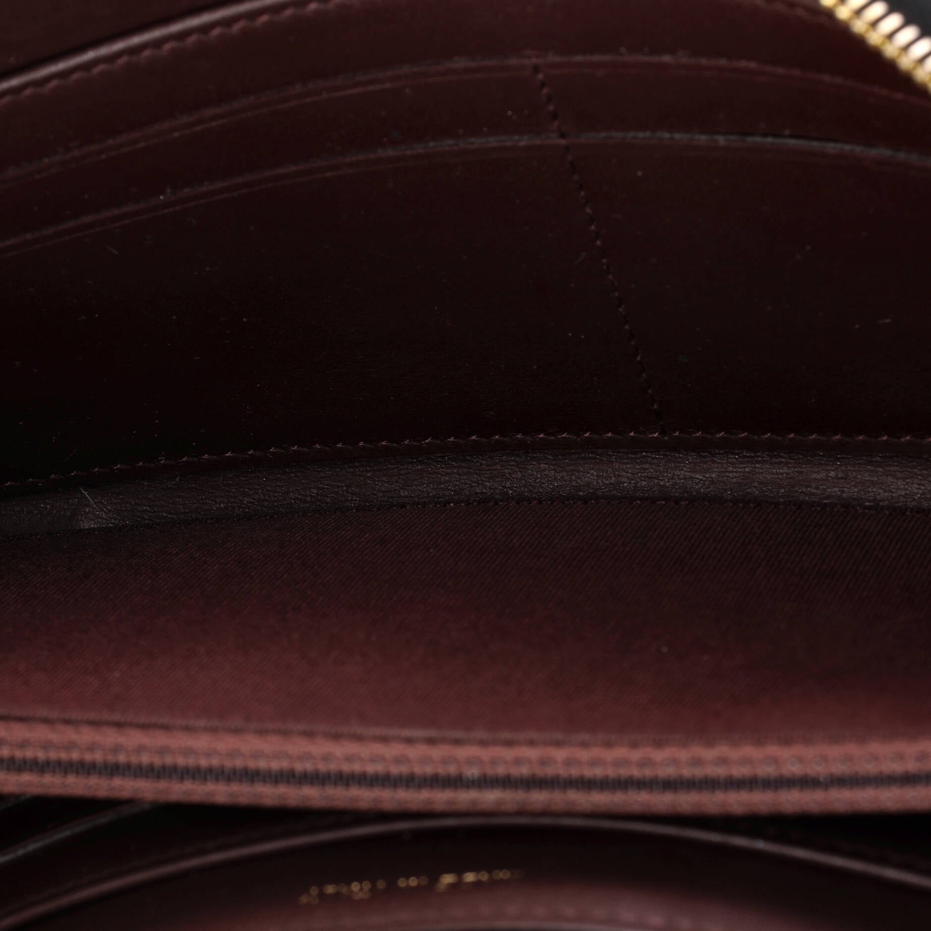 Zip Around Wallet Quilted Caviar Long