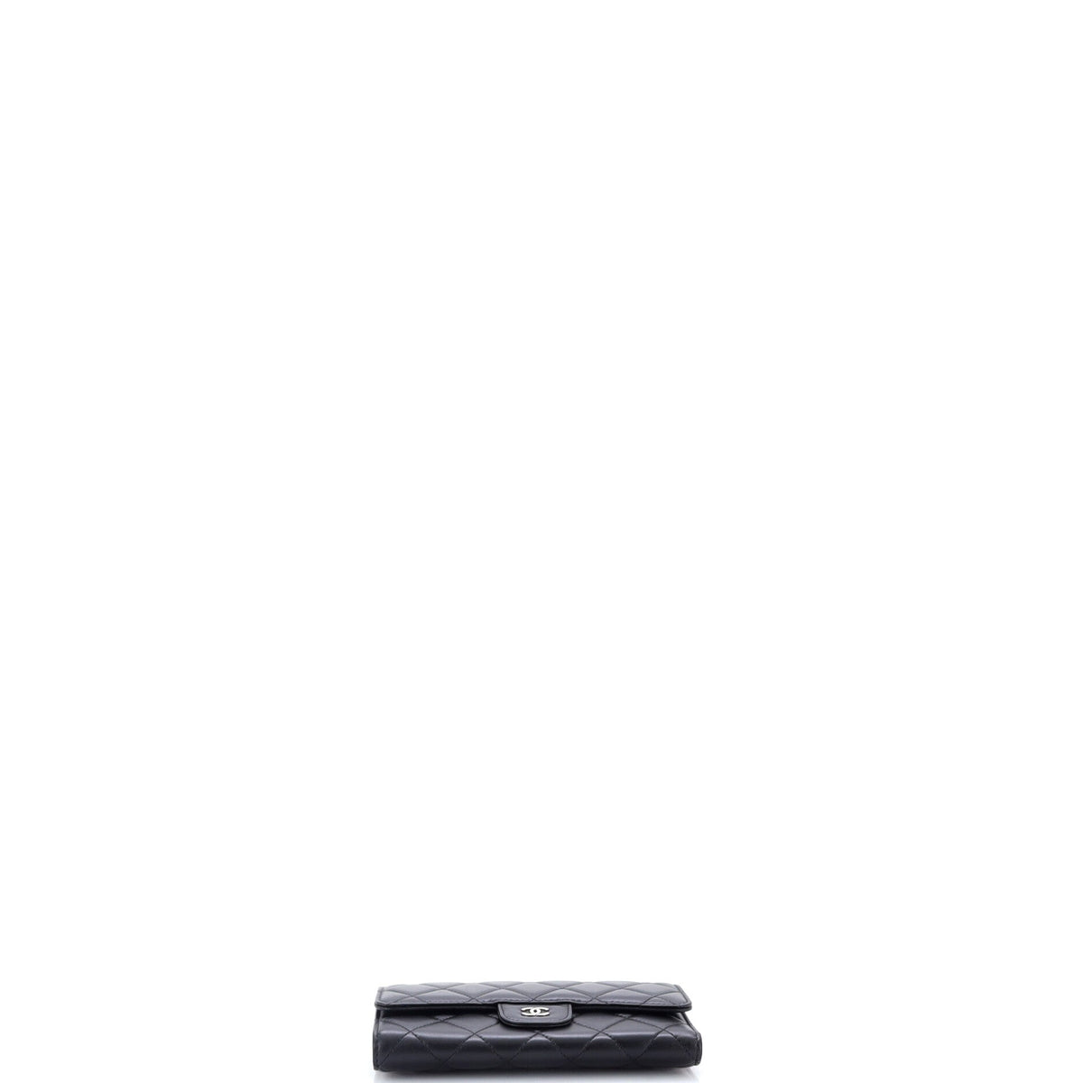 CC Gusset Classic Flap Wallet Quilted Lambskin Long