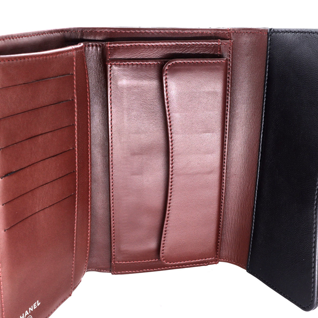 CC Gusset Classic Flap Wallet Quilted Lambskin Long
