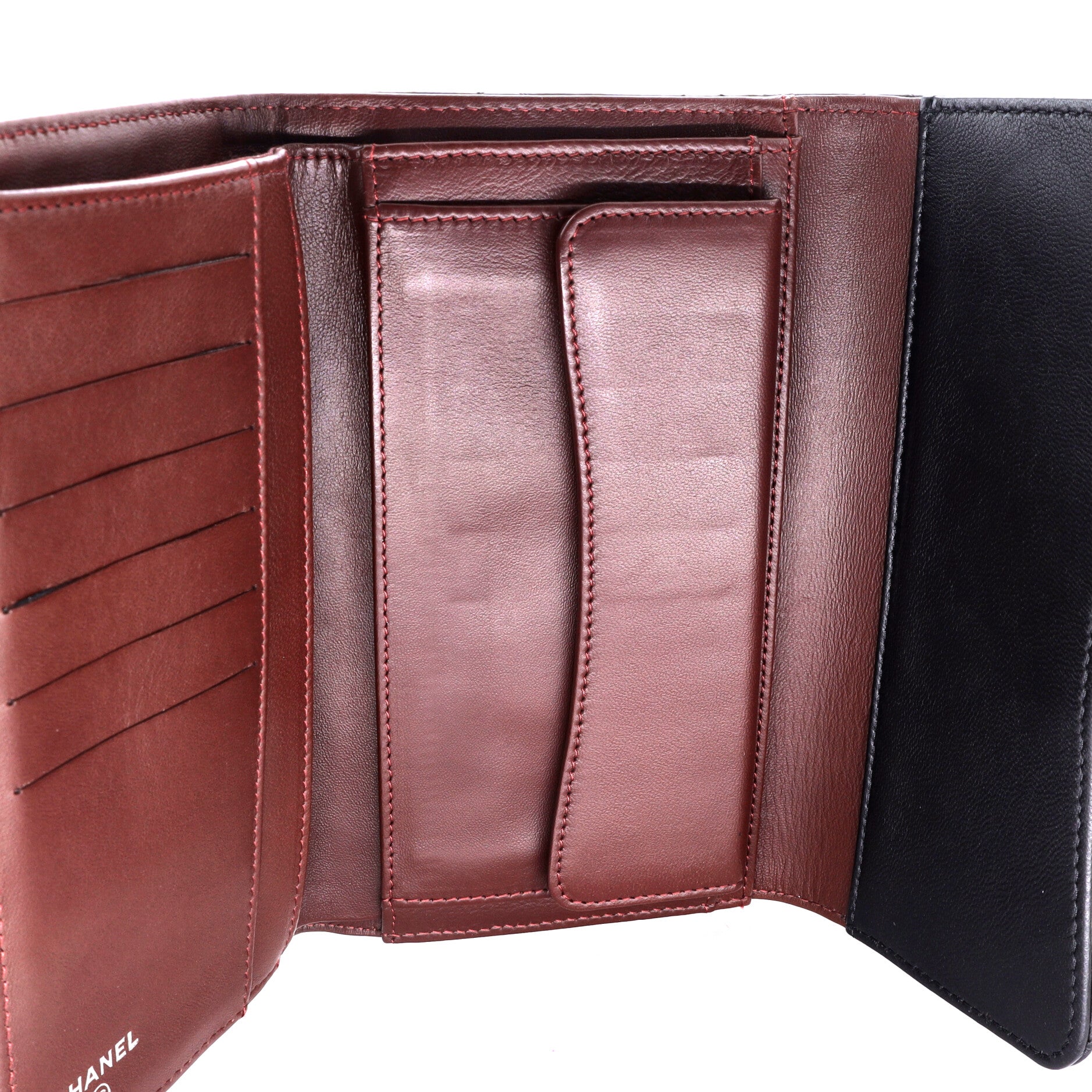 CC Gusset Classic Flap Wallet Quilted Lambskin Long