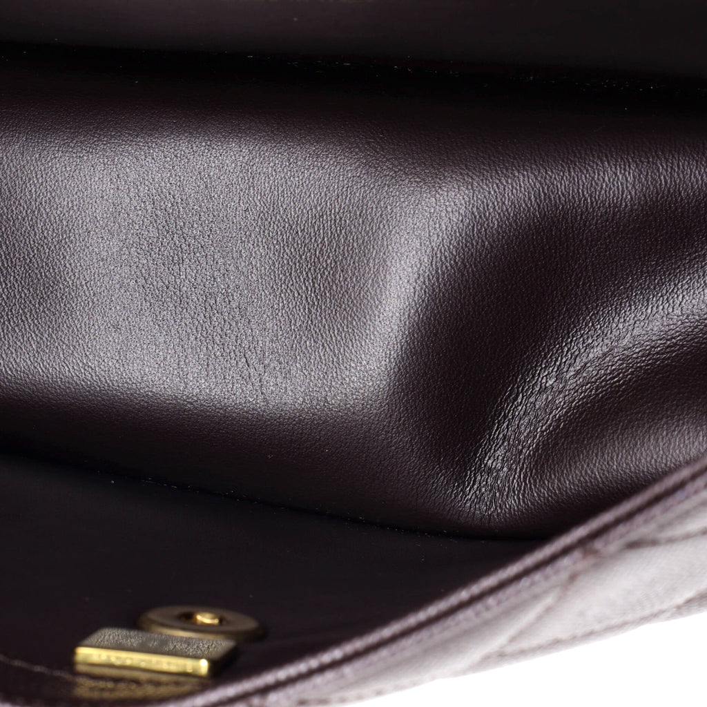 Chain Frame Flap Bag Quilted Caviar Small